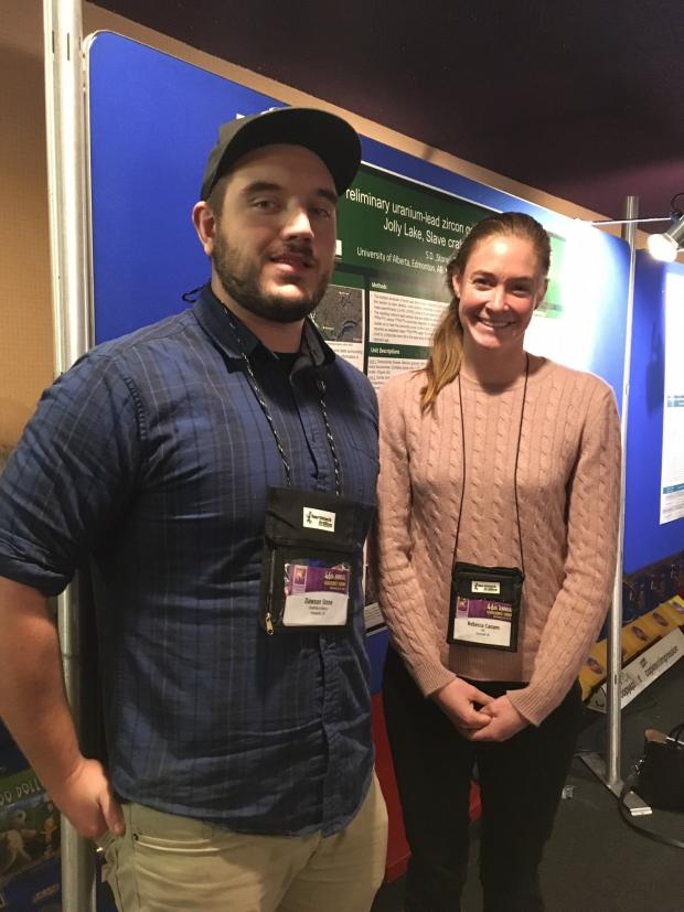 Dawson and Becca presenting their thesis