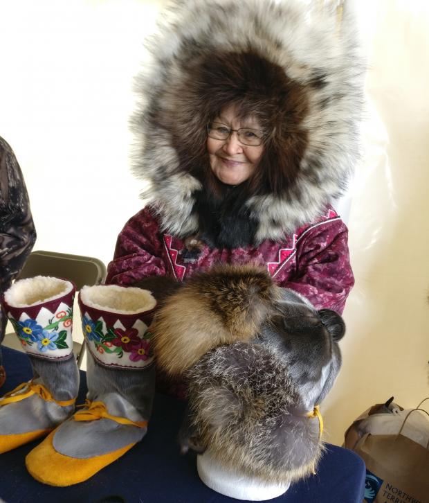 Sealebration Artisan Demonstrates Beauty of Seal Fur at Sealebration at Long John Jamboree in Yellowknife 2019