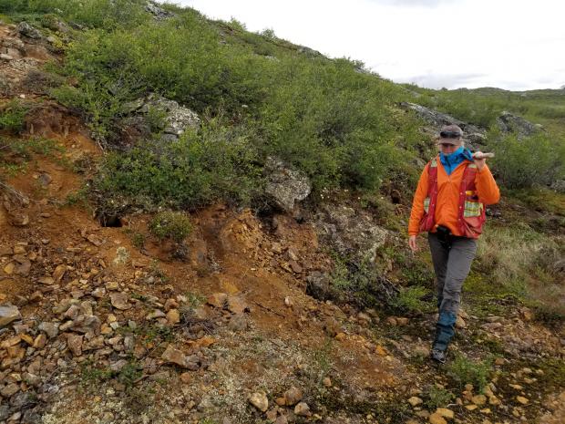 Rebecca in the field.