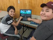 Hackspace NT Aklavik Youth Use a Computer to Learn Coding