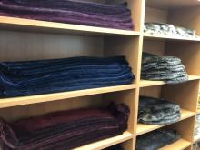Hide and Fur on a shelf ready to be sold at-cost to local artisans in the NWT