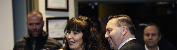 Minister SChumann talking with NWT MAX Awards Delegates