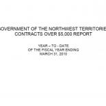 GNWT Contracts Over $5,000 2009-2010 Report